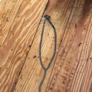 Long diamond studded necklace